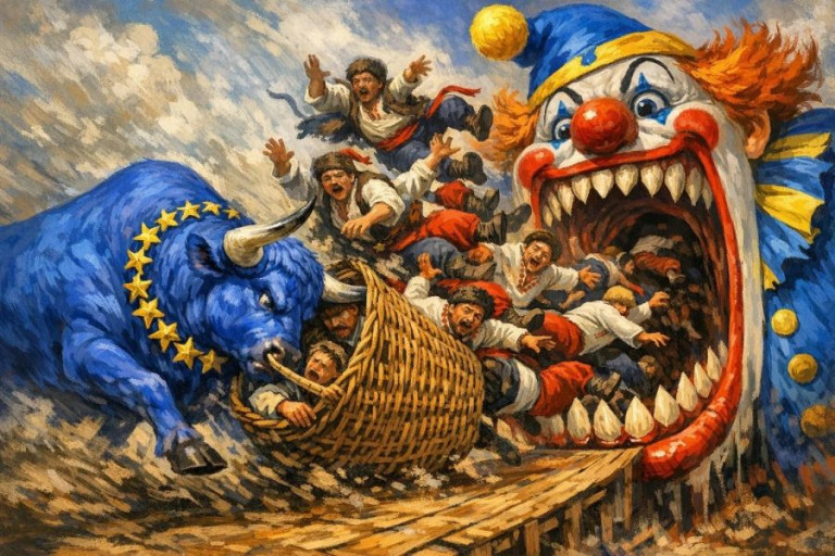 Заглавная иллюстрация: Европа избавляется от украинских беженцев