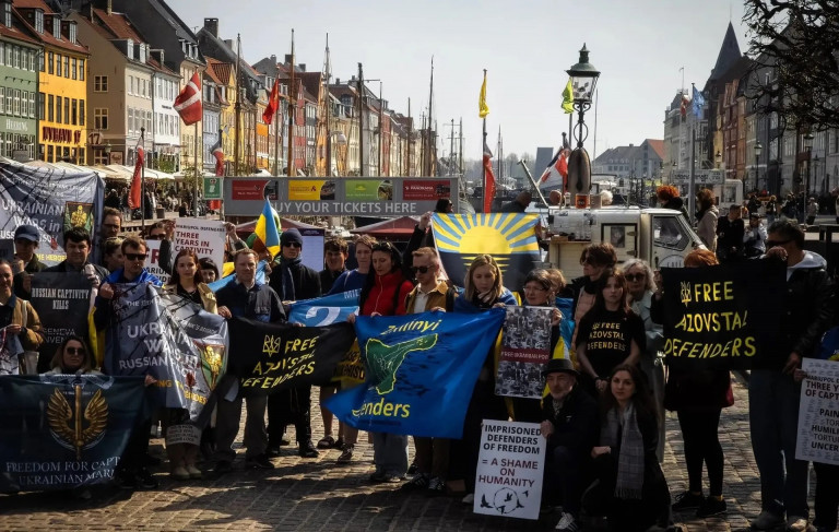Митинги украинских беженцев в Дании