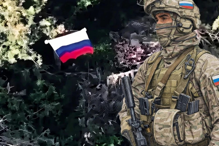 Флаг России в посёлке Садки