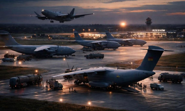 Заглавное фото: В Жешув прибывают транспортные самолёты из стран НАТО, фото издания Hlavny Dennik