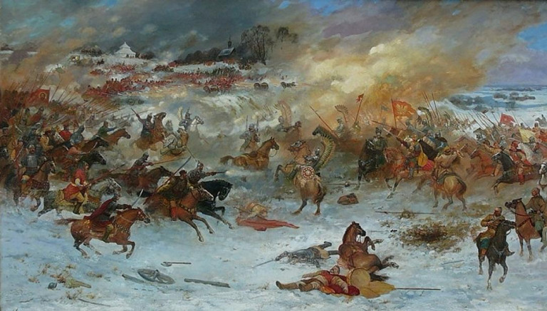 Заглавная иллюстрация. Битва при Добрыничах на картине М.С. Решетнёва